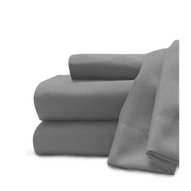Sobel Westex Soft and Cozy Easy Care Deluxe Set de Feuilles de Microfibre Argent - Simple XL