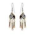 thumbnail image 2 of FRONT LINE JEWELRY Handmade Art Deco Earrings – Teardrop Oval Cut-Through Design with Triple Dangles | Modern Geometric Earrings for Women (MultiArtDeco), 2 of 32