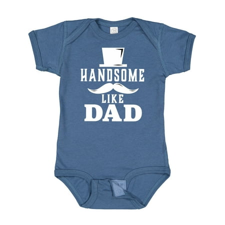 

Inktastic Handsome Like Dad with Top and Mustache Gift Baby Boy Bodysuit