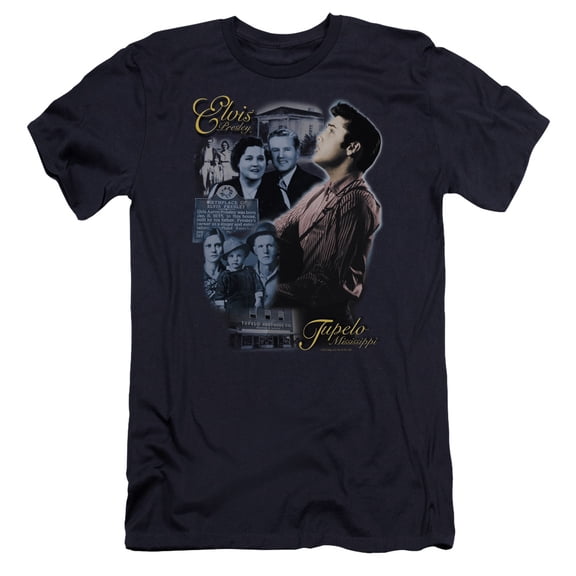 Elvis Presley Tupelo Premium Slim Fit 30/1 T-Shirt Navy