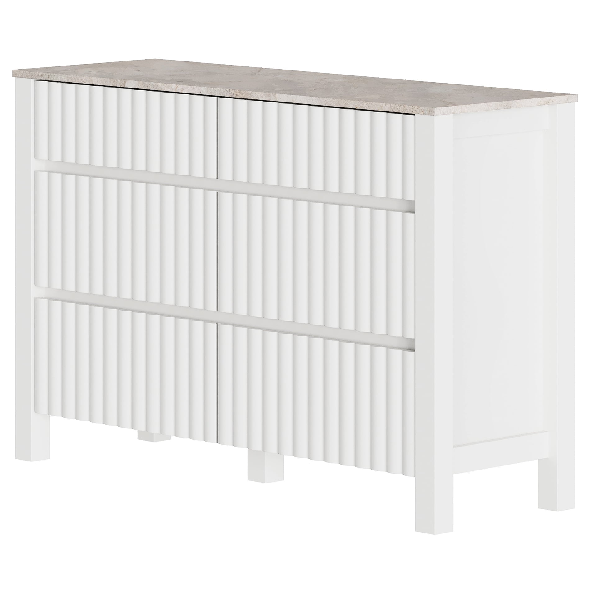 Wampat Unisex Child Double Dressers, Wood White, 119 lb