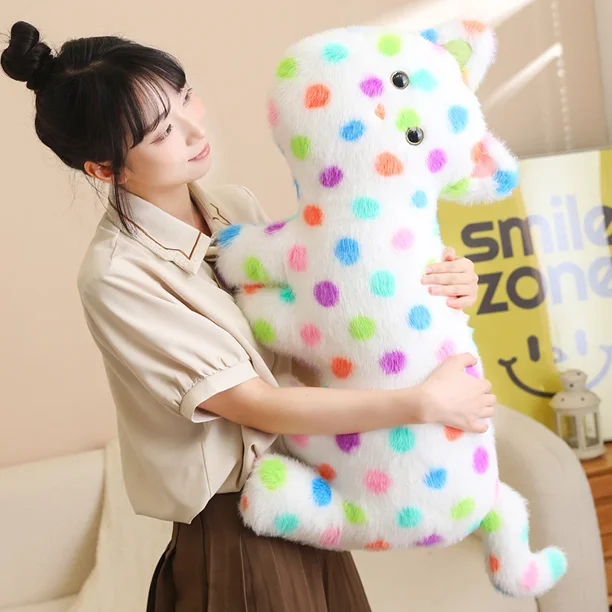 Juguete de peluche suave de gato divertido, animales de peluche, simulación de punto de onda, muñeca de gato, almohada para dormir, regalo de Navidad para niños y niñas404