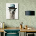 thumbnail image 6 of HFDF Funny Animals Wall Art Cute Alpaca Portrait Pictures Wall Decor Alpaca Wears A Blue Hat Poster Modern Artwork for Boys Room Bathroom Living Room Farmhouse Wall Decoration 16x24inch Framed, 6 of 7