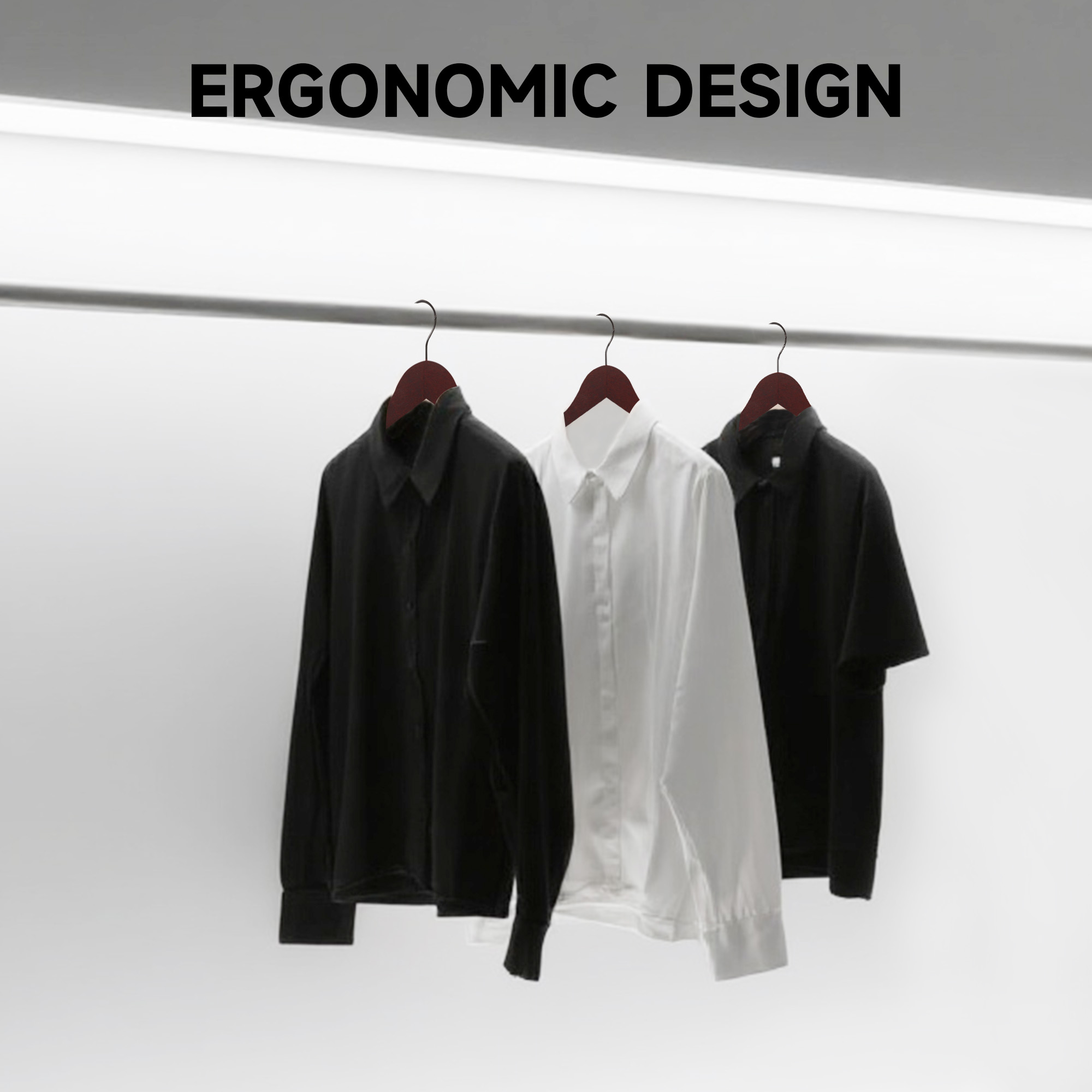 BP4U 36-Pack Premium Wooden Clothes Hangers with Clips, Solid Wood Skirt/Pant Hangers with Adjustable Clips for Suits, Dresses, Coats, Jackets, Trousers(Dark Cherry)