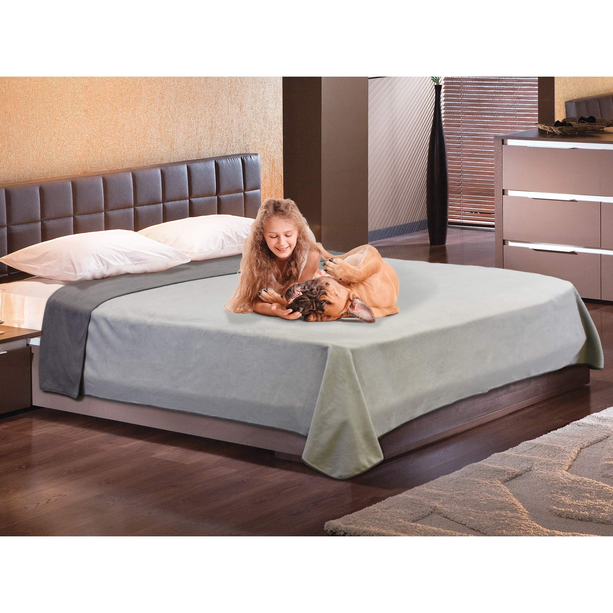 Catalonia Waterproof Blanket for Bed Reversible Baby Pet Doggy Pee Proof Fleece Blankets Large Couch Sofa Cover Furniture Boat Mattress Protector King Size 80x90 inches Walmart