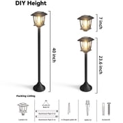 2 pack Outdoor Solar Post Lights, 40 Dusk to Dawn Solar Lamp Posts, Waterproof Floor Lamps for Yard, Garden, Patio, Warm White