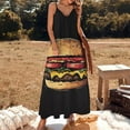 thumbnail image 3 of Hamburger Sleeveless Suspender Dress Summer Fashion Casual Long Dress, 3 of 9