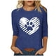 thumbnail image 1 of Tops de Cuello Redondo para las Mujeres Moda Impresa 3/4 Mangas Blusa Casual Top, Estante de Imitación, 1 of 5
