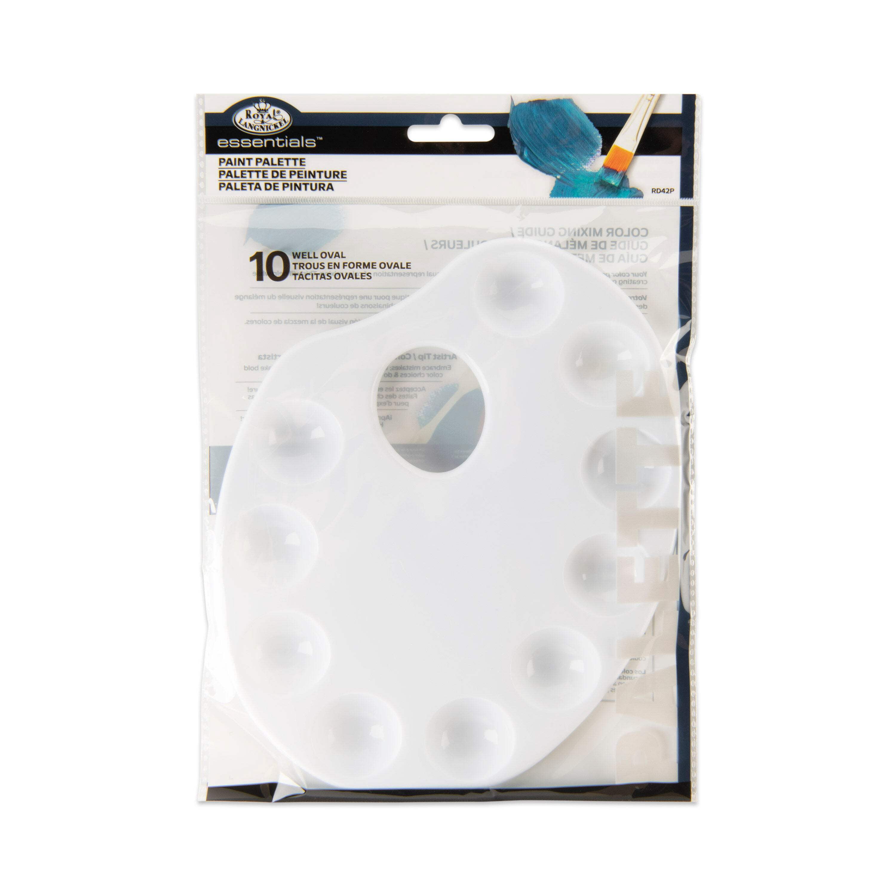 (2 pack) Royal & Langnickel Essentials 8.875 x 6.625 Plastic  10-Well Oval Art Palette