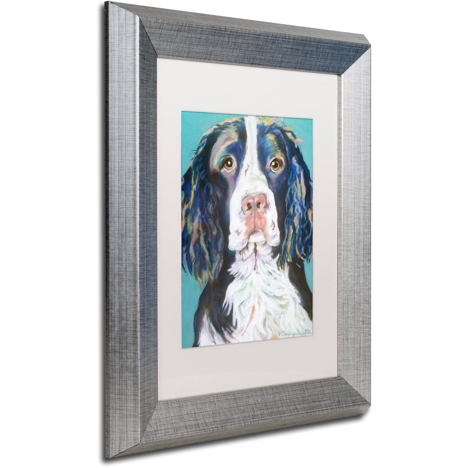 Trademark Fine Art "Dodger" Canvas Art by Pat Saunders-White, White Matte, Silver Frame