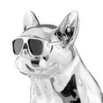thumbnail image 3 of French Bulldog Sitting Sculpture // Chrome  Black, 3 of 4