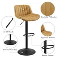 thumbnail image 4 of Art Leon Rustic Bar Stools Set of 2, Faux Leather with Backrest Chrome Legs, Upholstered Swivel Kitchen Stools, Yellow, 4 of 7