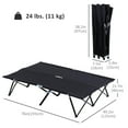 thumbnail image 3 of Outsunny 76" Two Person Folding Camping Cot with Carrying Bag, Black, 3 of 10