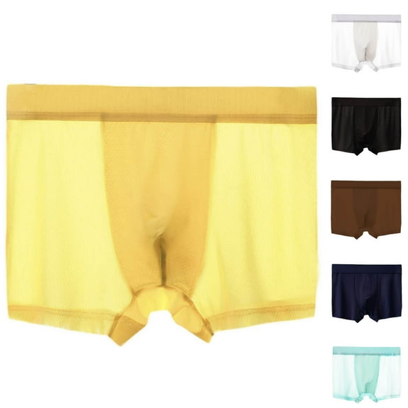 Paiwinds Men's Ice Silk Boxers, Thin Traceless Breathable Business Underwear for Summer, Made from Polyester and Spandex, Sleek Slim Fit