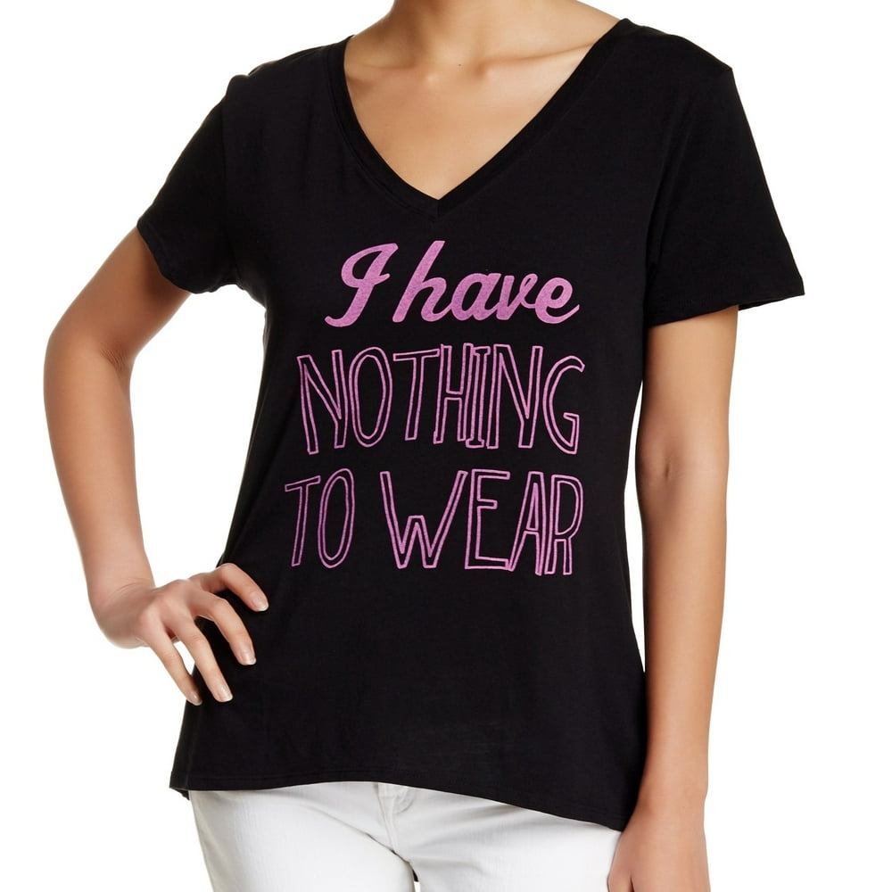 Recycled Karma Recycled Karma NEW Black Pink Womens Small S Nothing To Wear Tee TShirt 763