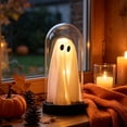 thumbnail image 4 of Halloween Night Light Ghost Cloche Dome Color Changing LED Battery Tabletop Lamp by OVFUIZ, 4 of 6