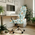thumbnail image 3 of FKELYI Office Chair Cover Green Daisy Flower Print Removable Computer Chair Slipcover Anti-Dust Swivel Chair Protector Covers for Boss Chair Armchair, Small, 3 of 6