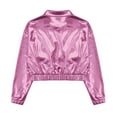 thumbnail image 4 of TiaoBug Kids Shiny Metallic Bomber Jacket Boys Girls Motorcycle Baseball Long Sleeve Zip Up Coats Pink 10, 4 of 7