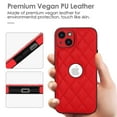 thumbnail image 6 of ELEHOLD for iPhone 15 Case, Soft PU Leather Slim Logo View Classic Luxury Elegant Thin Protective All-Around Shockproof Phone Case for iPhone 15,Red, 6 of 7