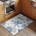 thumbnail image 2 of 2x3 Ft Entryway Area Rug, Blue Seashells Kitchen Rug Runner Washable Floor Mat, Coastal Nautical Ocean Starfish Coral Non Slip Indoor Door Mat Throw Carpet for Bathroom Living Room Bedroom, 2 of 8