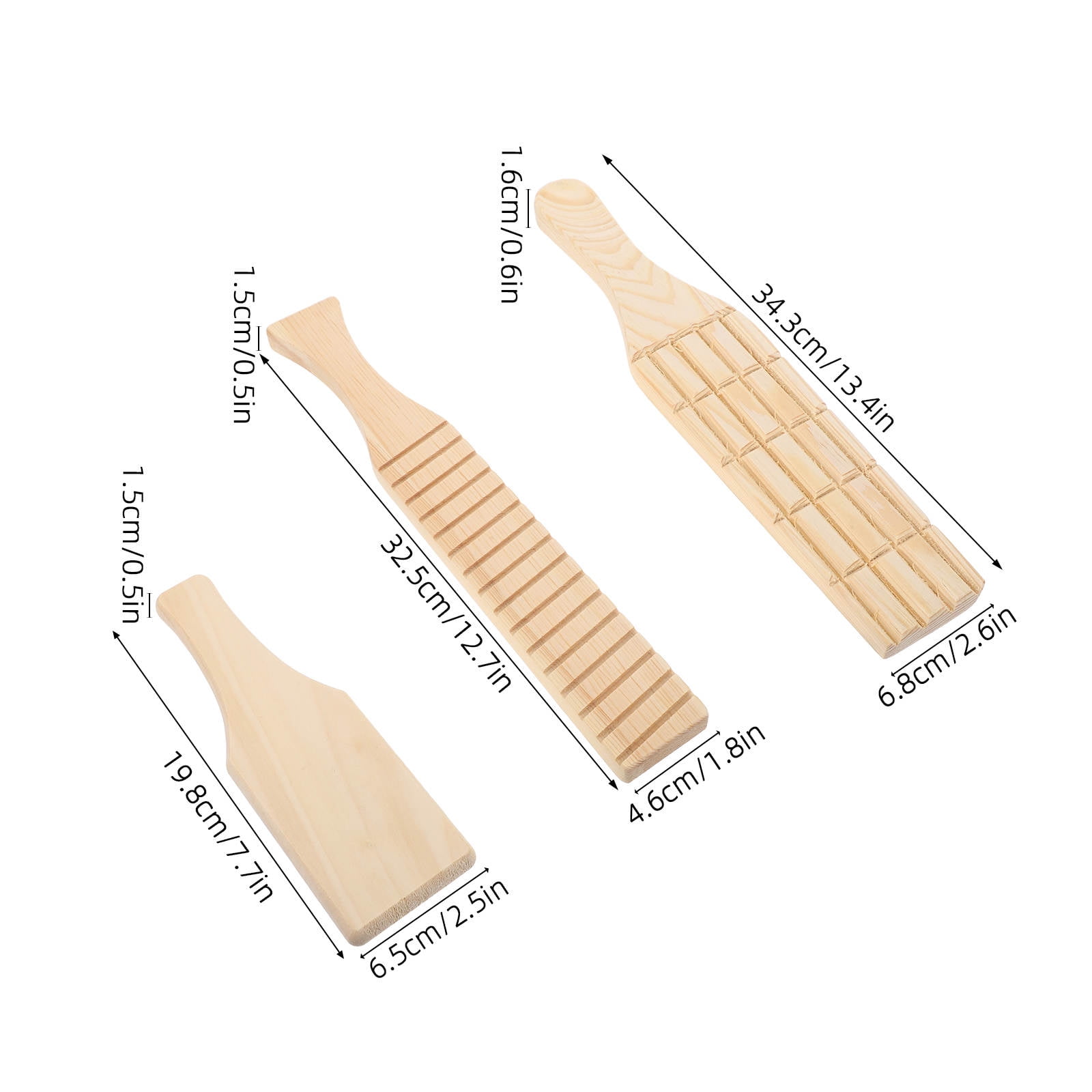 OUNONA 3Pcs Clay Pottery Tool Set Wood Paddle Board Assorted Color for Crafting Smooth Ceramics and Sculptures