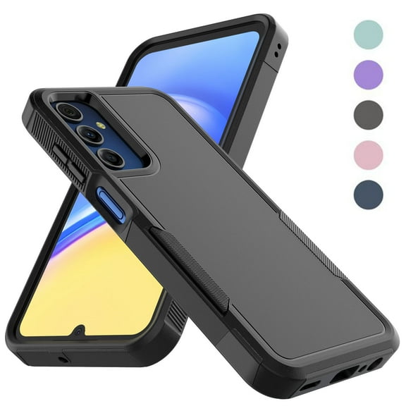 Galaxy A15 5G Case , 2 in 1 Phone Case for Samsung Galaxy A15 5G 6.5 inch ,Takfox Shockproof Protection Heavy Duty Armor Hard Plastic & Rubber Rugged Full Body Bumper Cover- Black