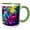Green/White, variant on 3drose, Colorful and Bright Bokeh Circles Background, 11oz Magic Transforming Mug