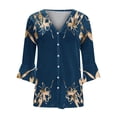 thumbnail image 5 of TrendVibe365 Lightweight Cardigan Open-Front 3/4 Sleeve T Shirt Ethnic Floral Button Down Tee Dress Cover up Tunic Tops Everyday Wear Beach Vacation Outfits Going Out Cardigan, 5 of 5