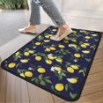 thumbnail image 4 of Yellow Lemon Fruits DarkBlue Pattern Door Rugs,Washable Non Slip Door Mats Indoor,Decorative Door Mats,Entry Mat Indoor for Entrance,Bedroom,Kitchen,Bathroom,30"x17", 4 of 6
