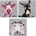 thumbnail image 1 of Great Art Now Farm Pop - Priscilla, Donna & Shelly by Jodi Augustine 3 Piece Canvas Art Set Each 14W x 14H, 1 of 4