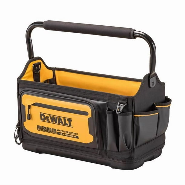 Bolsa para herramientas DeWalt Ballistic de nylon con la parte superior abierta, 36 bolsillos, negro