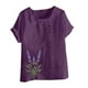 thumbnail image 4 of Vestidos Casuales Para Mujer, Blusas De Mujer De Moda Blusa informal de lino con botones y manga corta estampada para mujer, 4 of 4