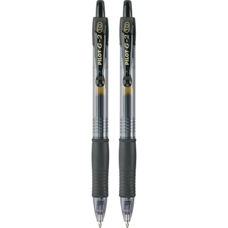 Pilot G2 Retractable Gel Ink Pens, Bold Point, Black, 2 Count