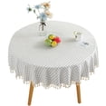 thumbnail image 1 of Nappe Lavable Ronde à Franges à Carreaux Housse de Table Déco, 1 of 8