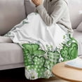 thumbnail image 3 of St. Patrick's Blanket Soft Cozy Warm Throw Blanket for Couch, Plush Fuzzy Flannel Fleece Blankets for Sofa, Lucky Shamrock Green Eucalyptus Floral Plants Bed Blankets Gifts for Men, 50"x80", 3 of 9