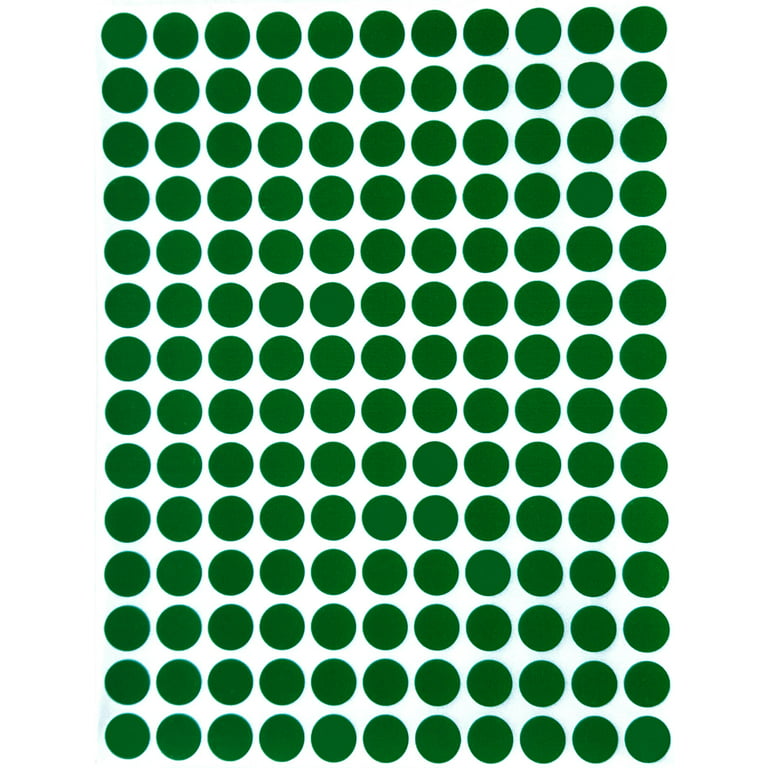 Royal Green Round Sticker Dots 3/4 19mm Colored Coding Circle Map Marking Labels 1280 Pack