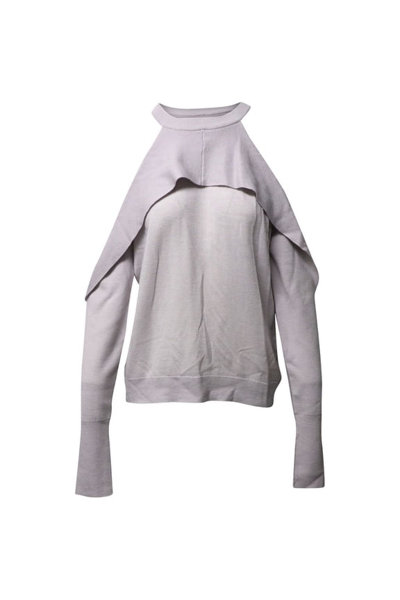 Pre-Owned Dion Lee Cold Shoulder Sweater in Grey Merino Wool