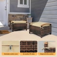 thumbnail image 2 of Ktaxon 2Pcs Patio Ratten Ottomans, Outdoor Wicker Footstool with Removable Cushions, Footstool Seating for Balcony,  Porch (Brown & Beige), 2 of 7