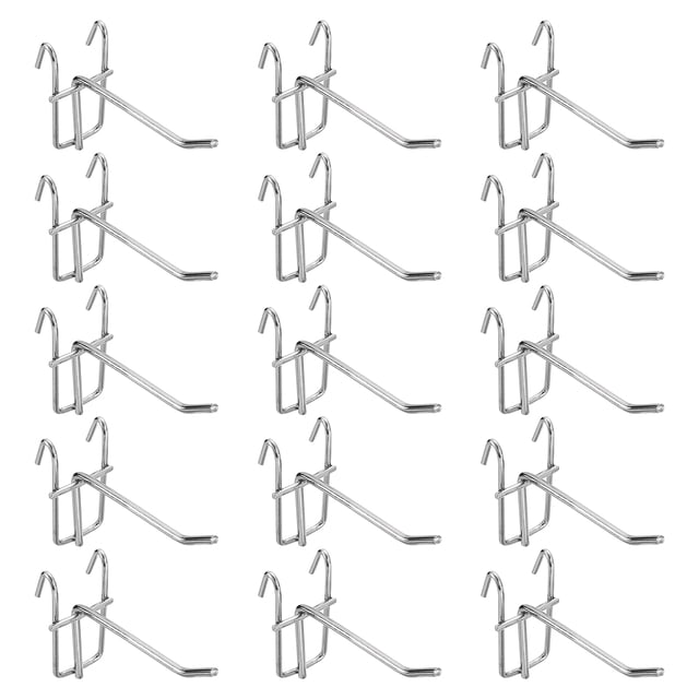 Uxcell 15Pack 3.94" Pegboard Hook Display Hook, Grid Wall Bracket Peg Board Display Hook