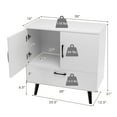 thumbnail image 3 of Giantex Armoire de Rangement d'Accent, Buffet Milieu du Siècle pour Cuisine, Salon, Blanc, 3 of 8