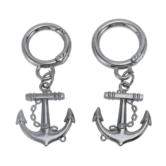 Unique Bargains 2 Pcs Shoelace Charms Anchor-shaped Fashion Shoe Accessories Gray Black