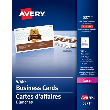 Avery Printable Microperf Business Cards, Laser, 2 x 3 1/2, White, Uncoated, (Best Business Card Ideas)