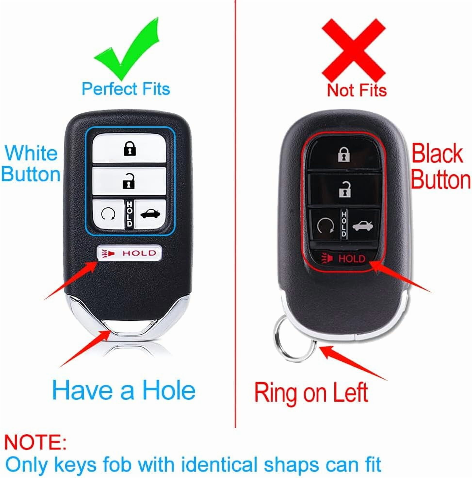 Key Fob Cover Compatible with Fit for Honda Civic CR-V Accord HR-V Pilot, Premium Soft TPU, Full Protection, Smart Remote Key, Keychain, Keychain Case Holder Protector,Size B-black