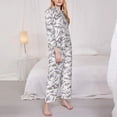 thumbnail image 3 of Salouo Lavender And Butterfly Pattern Women's Pajamas Set Long Sleeve Button Down Sleepwear Soft Pj Lounge Sets for women 2 Piece Pjs Set with Long Pants-Large, 3 of 7
