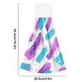 thumbnail image 6 of Yayeee Kitchen Hanging Hand Towels Set of 2 with Loop Bathroom Absorbent Tie Towel, Purple Drawing, 6 of 7