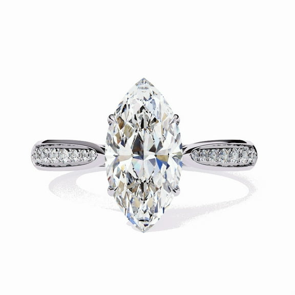 IGI Certified Lab Created Diamond 1.25 CT Marquise Cut Lab Grown Diamond Ring, Solitaire With Accents Wedding Ring, Engagement Proposal Ring