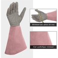 thumbnail image 3 of Une Paire De(m17.5cm)ros Gants Jardinage Femme Cuir,anti-piqre Avec Manche Longue, Gants De Jardin Femme Elegant Avec Broderie Exquise, 3 of 5