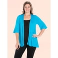 thumbnail image 5 of Plus Size Open Front Elbow Sleeve Cardigan, 5 of 11