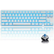 Bluetooth Mechanical Gaming Keyboard Rechargeable with Ant-ghosting Ergonomic Compact 68 Key Blue Switch Monochromatic