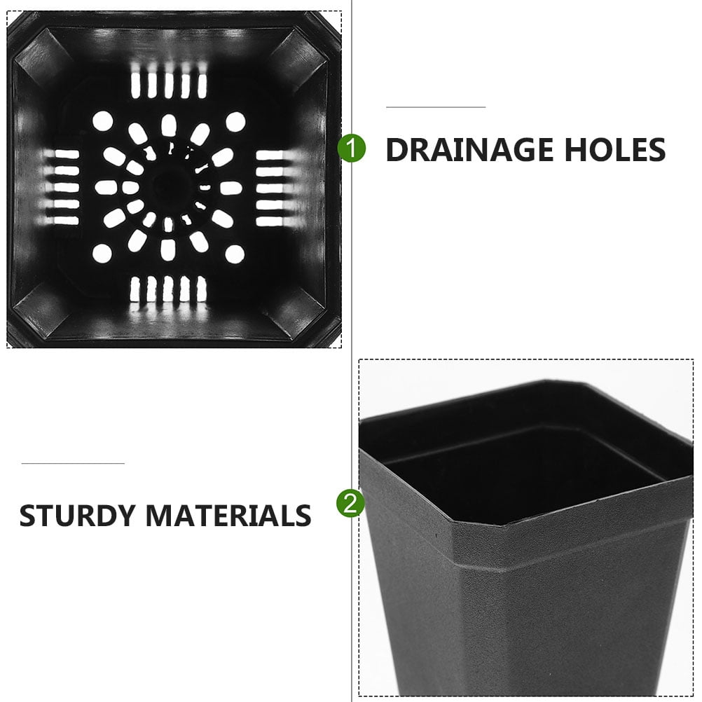 LOLIPPYY 20pcs Horticultural Planter Pots in Black for Gardening